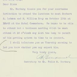 Letter: 1932 October 11