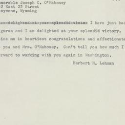 Telegram: 1954 November 3