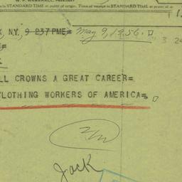 Telegram: 1956 May 9