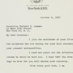 Letter: 1957 October 9