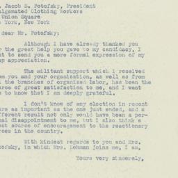 Letter: 1949 November 11