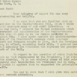 Letter: 1950 August 10
