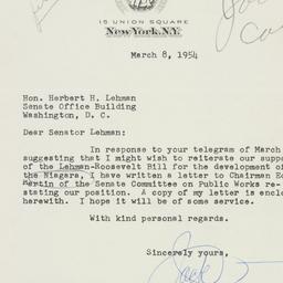 Letter: 1954 March 8
