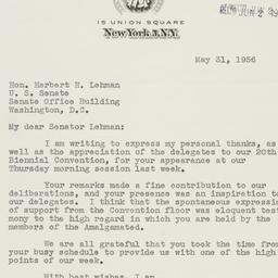 Letter: 1956 May 31