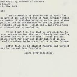 Letter: 1963 April 4