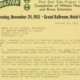 Memorandum: 1951 October 31