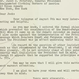 Letter: 1950 August 10