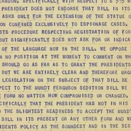 Telegram: 1950 August 8