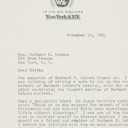 Letter: 1964 November 30