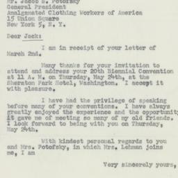 Letter: 1956 March 6