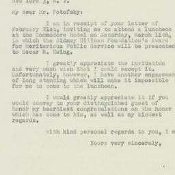 Letter: 1950 February 25