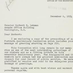 Letter: 1954 December 6