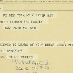Telegram: 1963 December 6