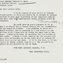 Letter: 1937 November 1