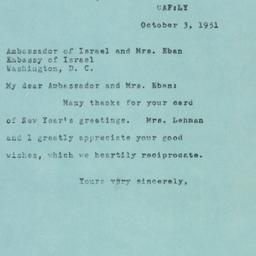 Letter: 1951 October 3