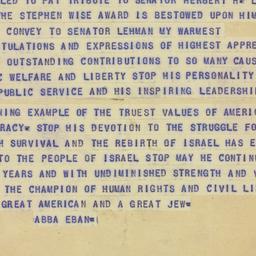 Telegram: 1955 May 12