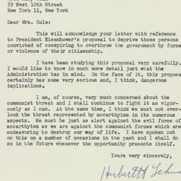 Letter: 1954 January 18