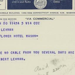 Telegram: 1944 December 5