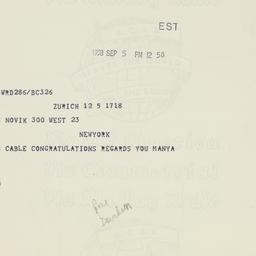 Letter: 1958 September 5
