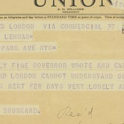 Telegram: 1944 December 18