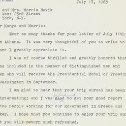 Press Release: 1963 July 17