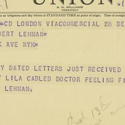 Telegram: 1944 December 12