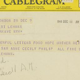 Telegram: 1944 December 11