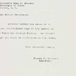 Letter: 1949 October 15