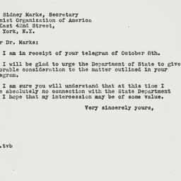 Letter: 1946 October 19