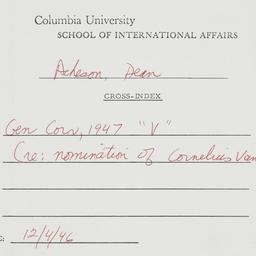 Memorandum: 1946 December 4