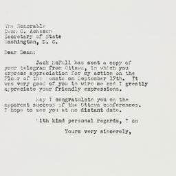 Letter: 1951 September 22