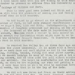 Letter: 1954 August 29