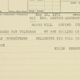 Invitation: 1951 May 10