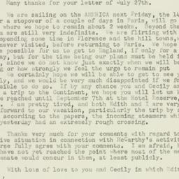 Letter: 1953 August 12
