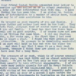 Telegram: 1941 February 22