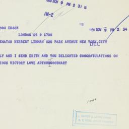 Letter: 1950 November 9
