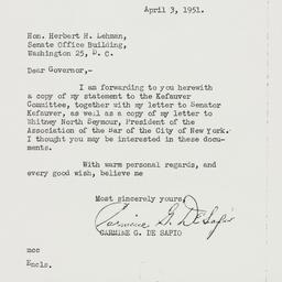 Letter: 1951 April 3