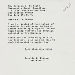 Letter: 1951 November 2