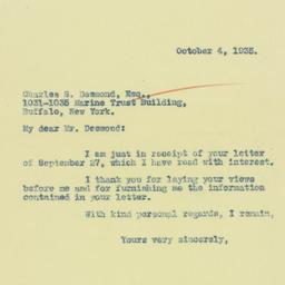 Letter: 1935 October 4