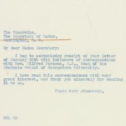 Letter: 1939 February 1