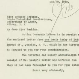 Letter: 1930 May 28