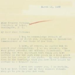 Letter: 1933 March 11