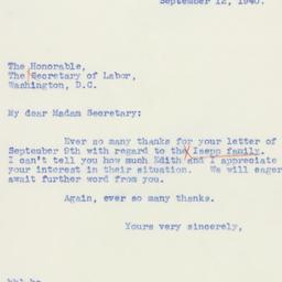 Letter: 1940 September 12