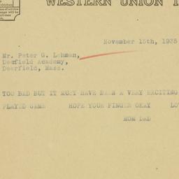 Letter: 1935 November 15