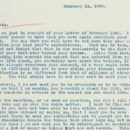 Letter: 1935 February 14