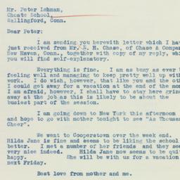 Letter: 1934 March 9