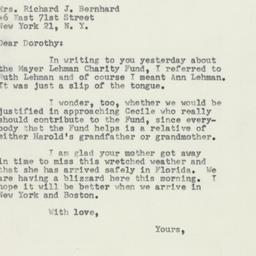 Letter: 1954 January 22