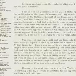Letter: 1953 November 6