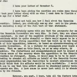 Letter: 1953 November 17