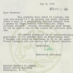 Letter: 1953 May 8